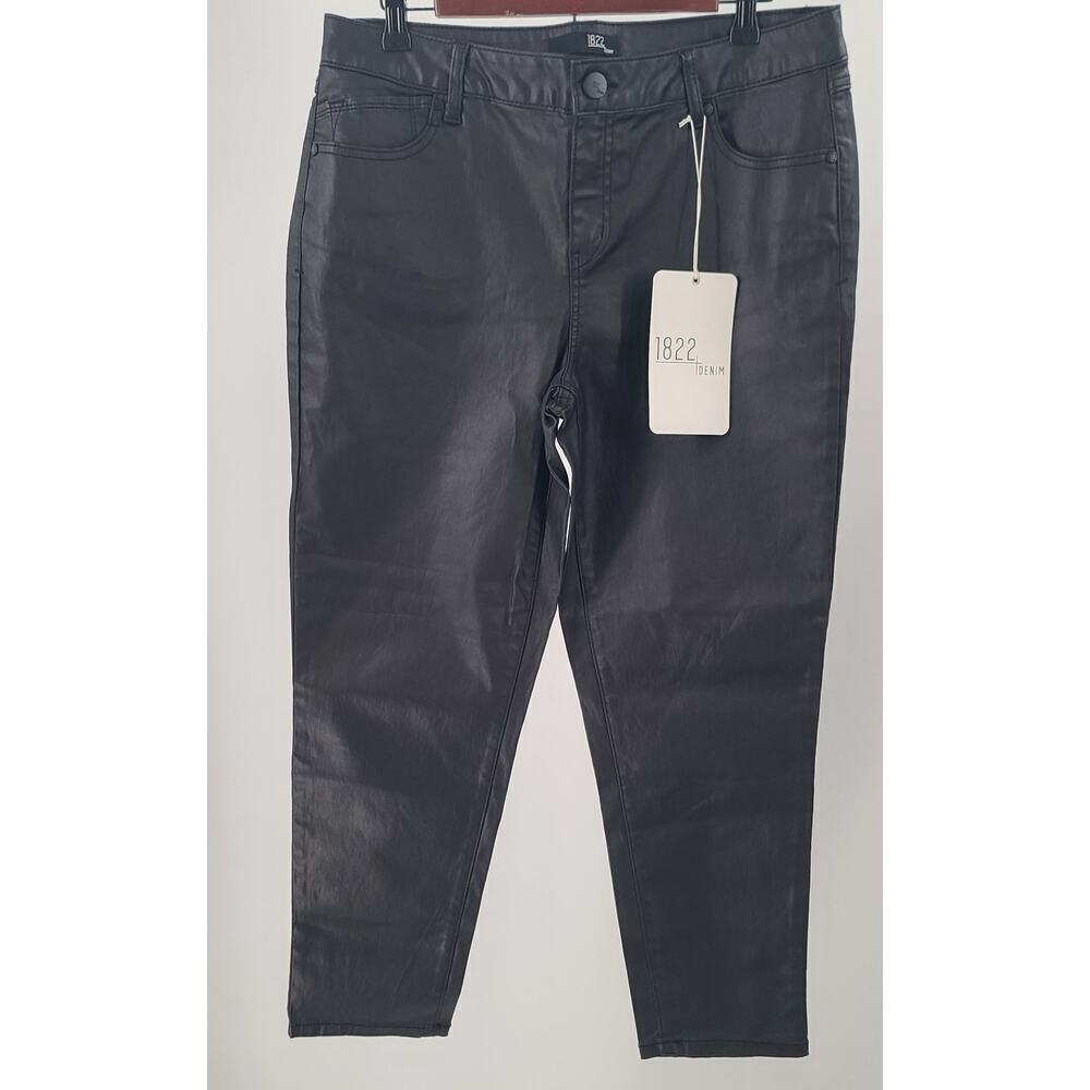 1822 denim Coated ankle/skinny jeans Size 12p mob Wife Girl's night out Festival - Picture 2 of 7
